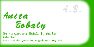 anita bobaly business card